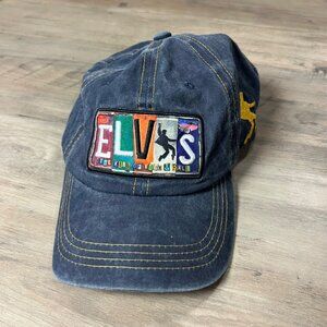 Elvis Presley Denim Baseball Cap With Embroidered Logo & Silhouette - The King O